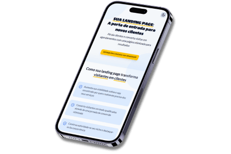 Foto de um smartphone contendo a landing page da nutricionista que contratar a agência Na Reta
